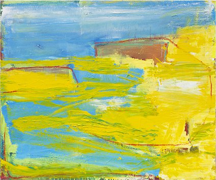 Yellow Shore - Abstract painting by Ross Mullane