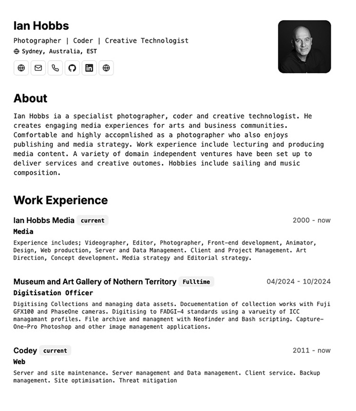 Cv linking page